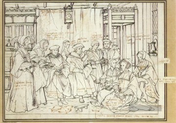  san - Studie für die Familie Porträt von Sir Thomas More Renaissance Hans Holbein der Jüngere